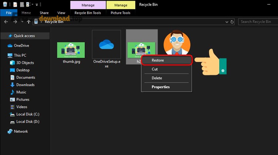 Khôi phục file đã xóa trên OneDrive cho cá nhân: phục hồi nhanh 4 0403 cach khoi phuc file da xoa tren may tinh 2