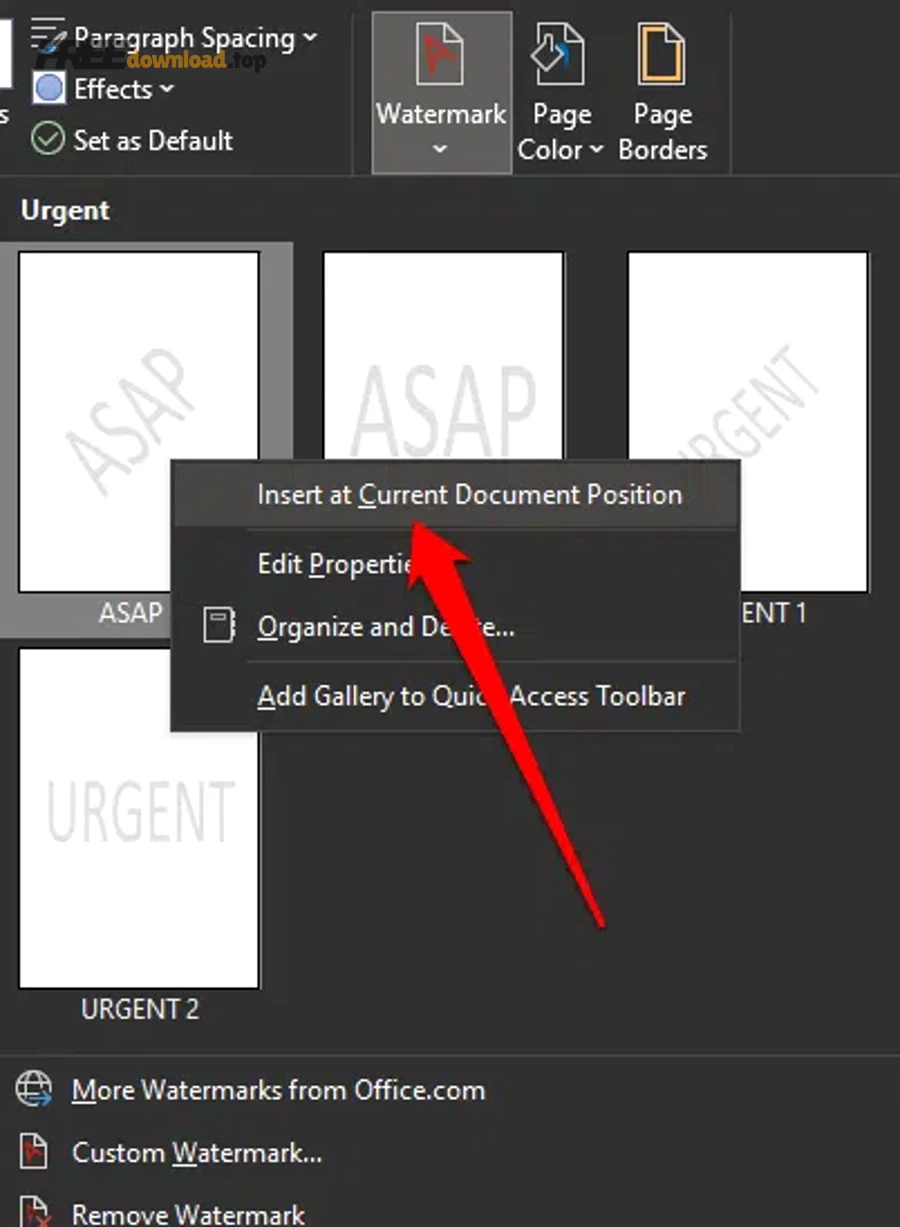 08 how to insert a watermark in word and google docs windows insert at current d