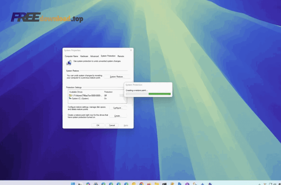Biểu tượng cập nhật gợi nhắc tạo điểm khôi phục trước khi update