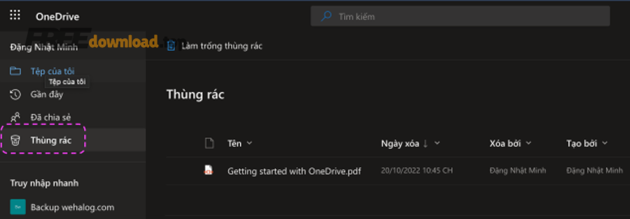 Khôi phục file đã xóa trên OneDrive cho cá nhân: phục hồi nhanh 3 Anh chup Man hinh 2022 10 22 luc 23.36.34