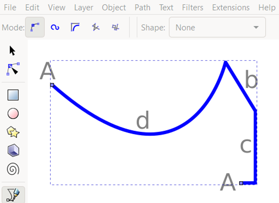 Tải và học Inkscape cho người mới: phần mềm vector mã nguồn mở 6 Bezier Tool in Inkscape