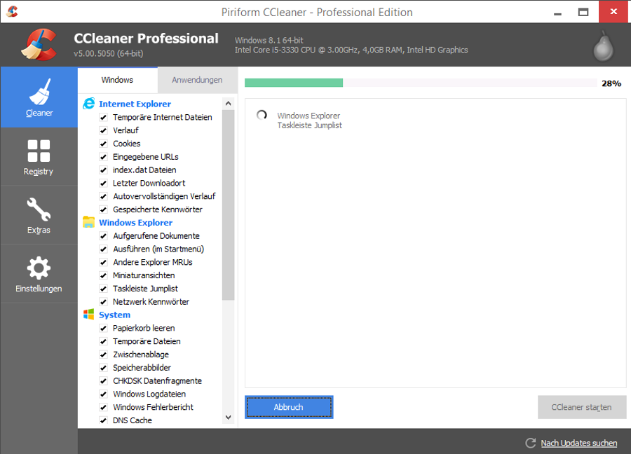 Giao diện CCleaner