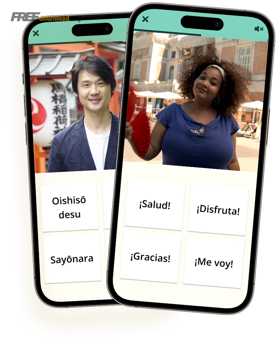 Minh hoạ video bản ngữ và thẻ từ trên Memrise