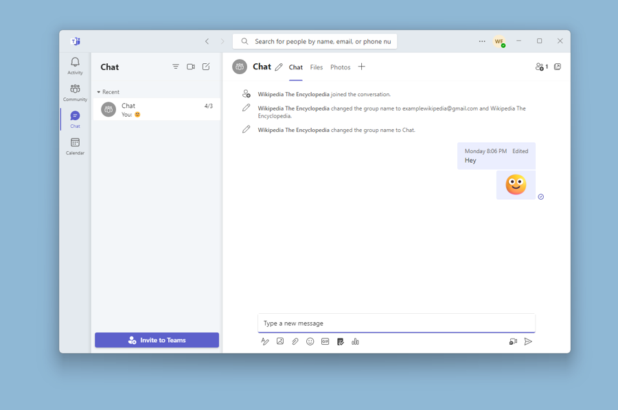 Giao diện Microsoft Teams trên máy tính