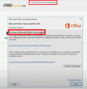 Product Activation Failed ms word 1