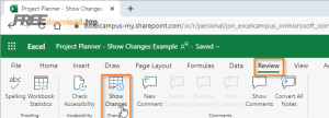 Show Changes Button on the Review Tab
