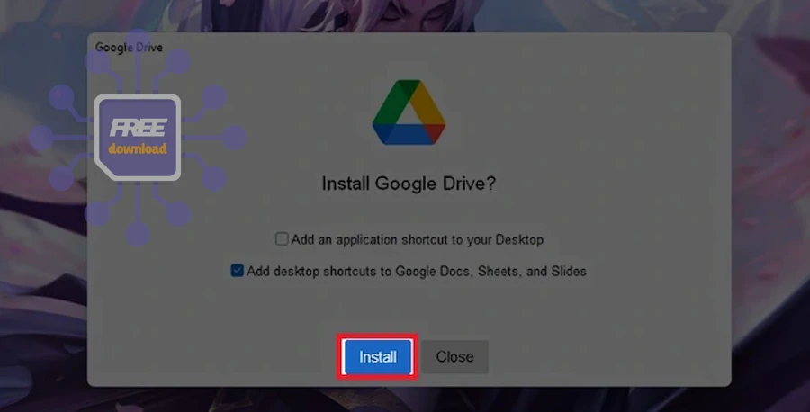 Tim va mo file GoogleDriveSetup vua tai ve