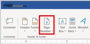 Word 365 Insert Tab Page Number