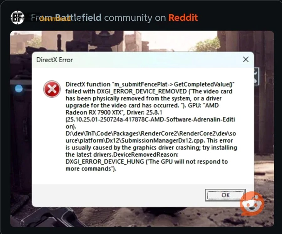 battlefield 6 directx error crash fix v0 lvmnm00gpshf1