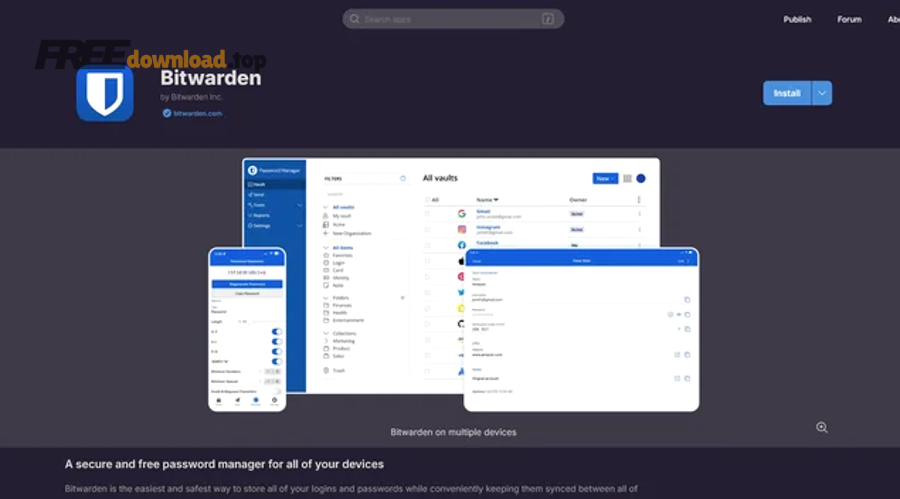 Giao diện Bitwarden trên desktop