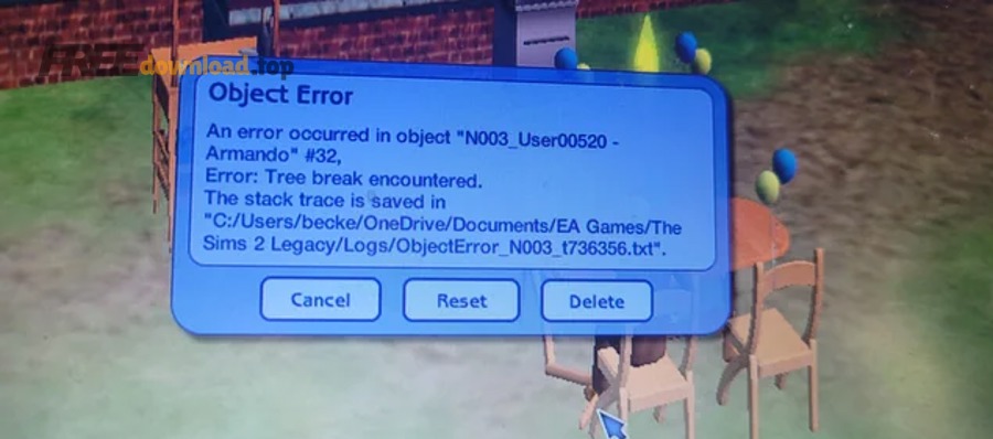 bug with sims 2 legacy edition v0 d38w3d4394he1
