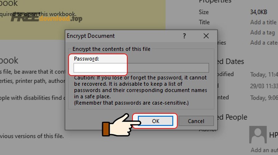 Minh hoạ tuỳ chọn bảo vệ trang tính trong Excel