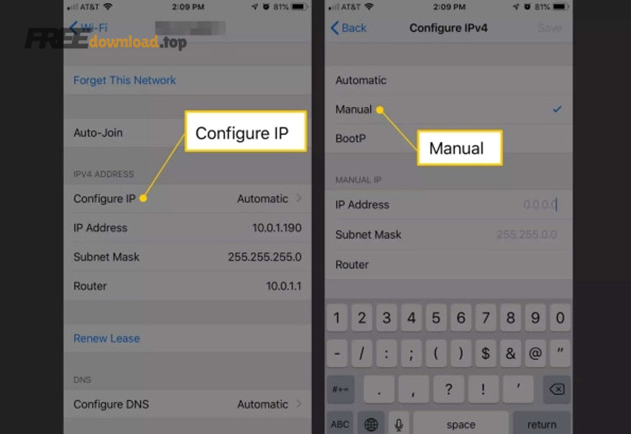cach doi dia chi ip tren iphone