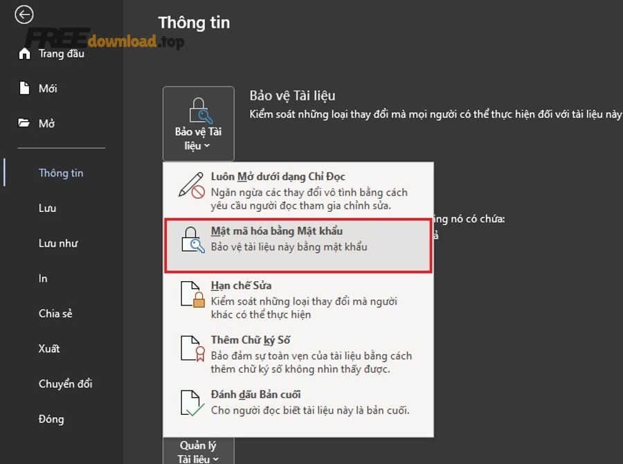 Cách bảo vệ file Word bằng mật khẩu, ngăn mở khóa trái phép 5 cach khoa file word 5