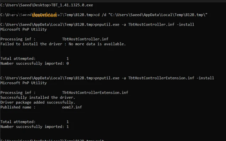 cant install thunderbolt 4 controller driver v0 7w43fgf6ltlf1