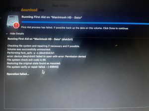 cant startup because lack of disk space cant erase drive in v0 3vvml7zji8zb1