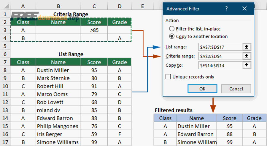 Hướng dẫn tách gộp dữ liệu trong Excel cho người mới: tách–ghép 13 doc advanced filter excel 1