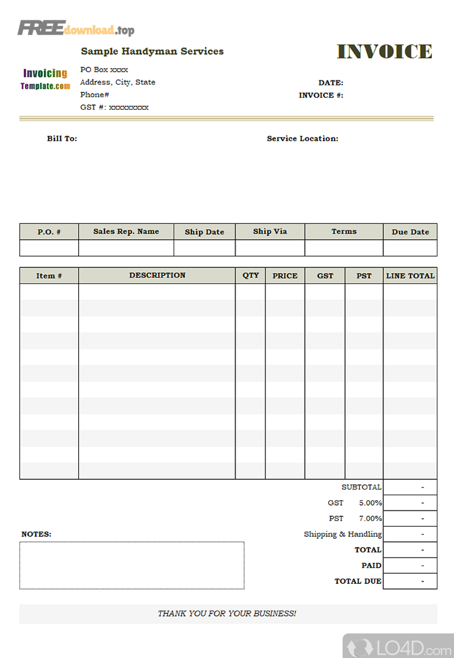 Tạo và tùy biến hóa đơn mẫu Excel cho shop: chuẩn, không rối 4 excel invoice template 2