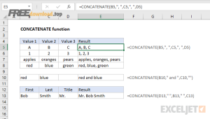 exceljet concatenate function