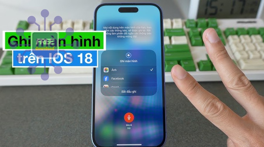 Logo Apple liên quan iPhone và tính năng quay màn hình