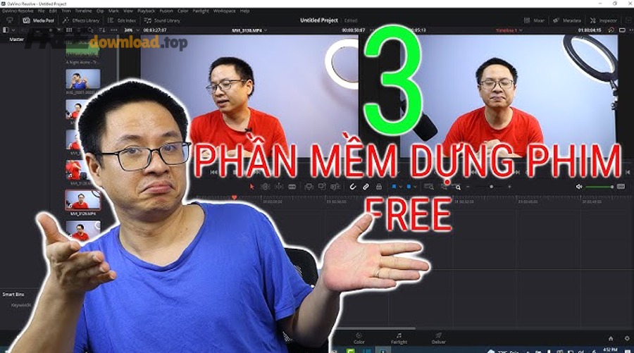 Giao diện chỉnh sửa video trên máy tính