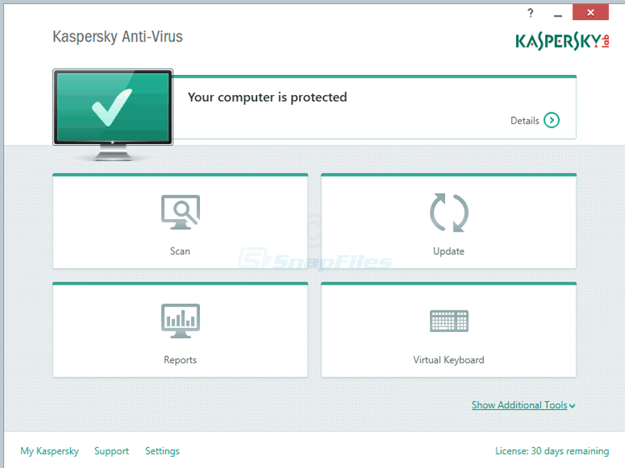 Giao diện trạng thái bảo vệ Kaspersky