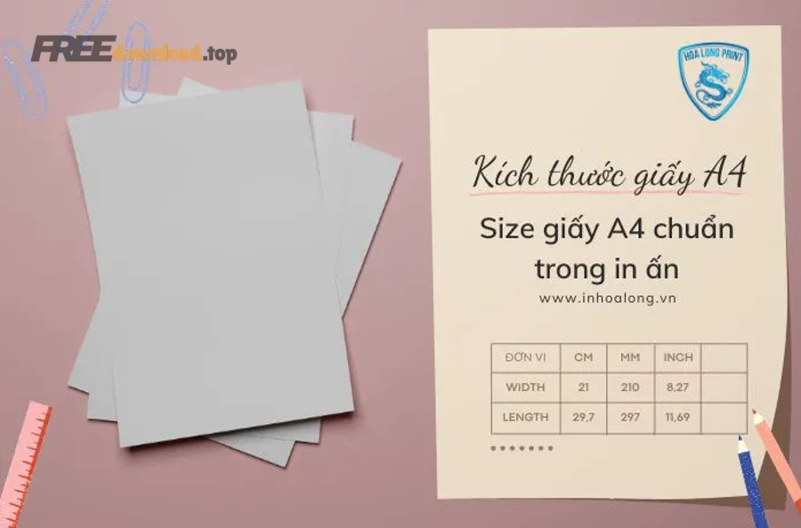 Minh họa khổ giấy A4