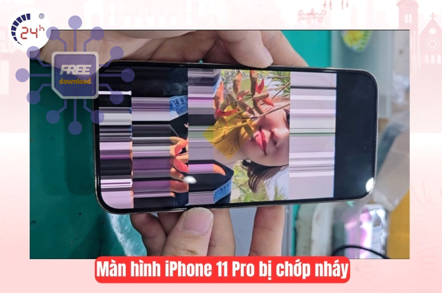 man hinh iphone 11 pro bi chop nhay