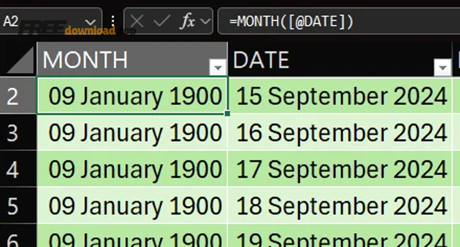 month is not showing the right month v0