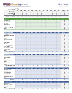 personal budget spreadsheet template