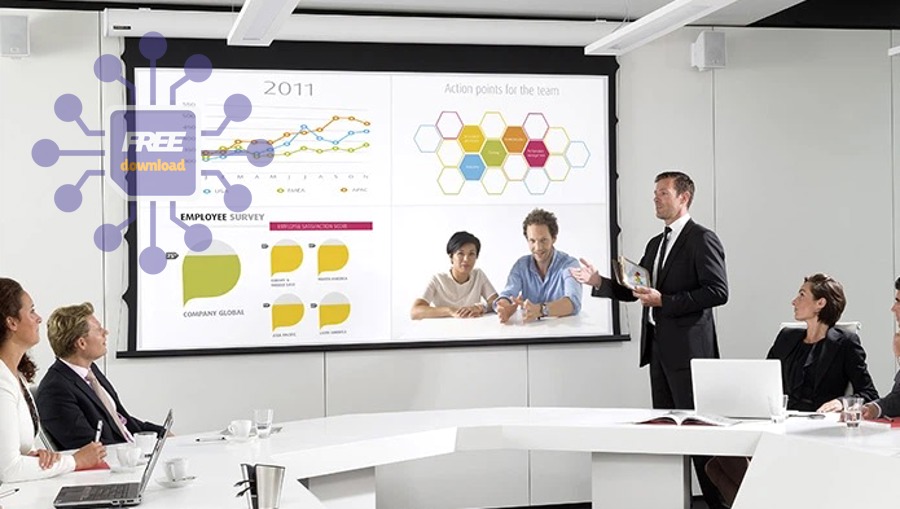 Trình chiếu trong phòng họp minh họa nhu cầu ổn định và tương thích