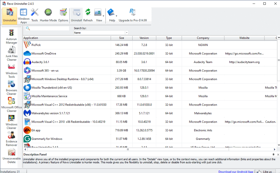 Hướng dẫn gỡ cài đặt sạch Revo Uninstaller cho người dùng Windows cài–gỡ 8 revo uninstaller free tools