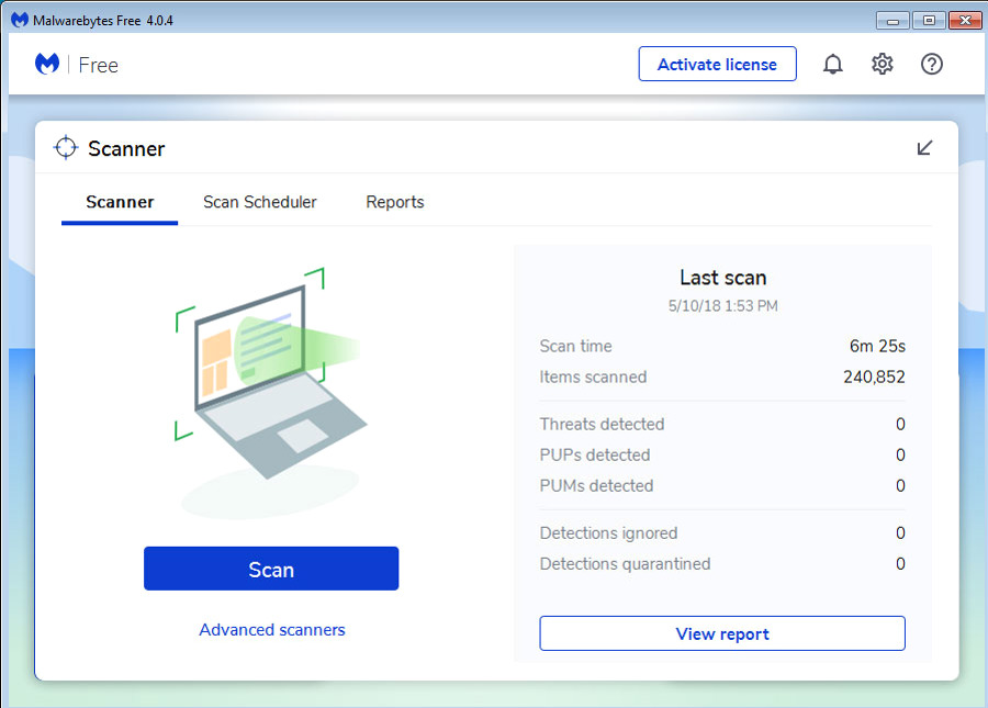 Đánh giá & tải Malwarebytes cho người mới, thay thế antivirus 6 scanner