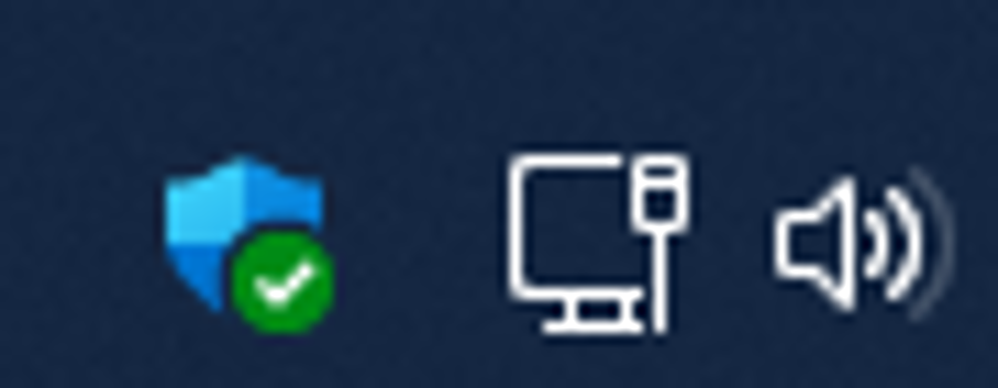 Biểu tượng Windows Security trên thanh taskbar