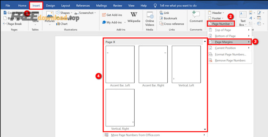 Hướng dẫn đánh số trang trong Word cho dân văn phòng: có/không 16 word page number margins